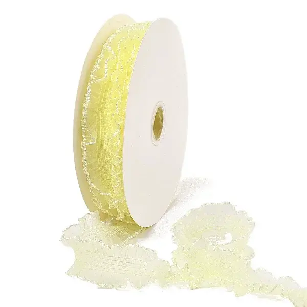 20 Yards Polyester Pleated Elastic Lace Trim