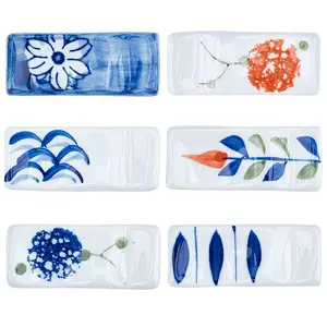 4Pcs 4 Style Porcelain Chopsticks Stand