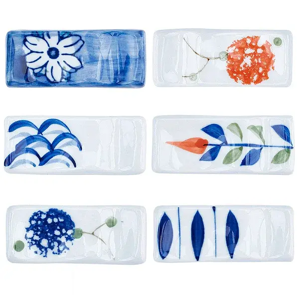 4Pcs 4 Style Porcelain Chopsticks Stand