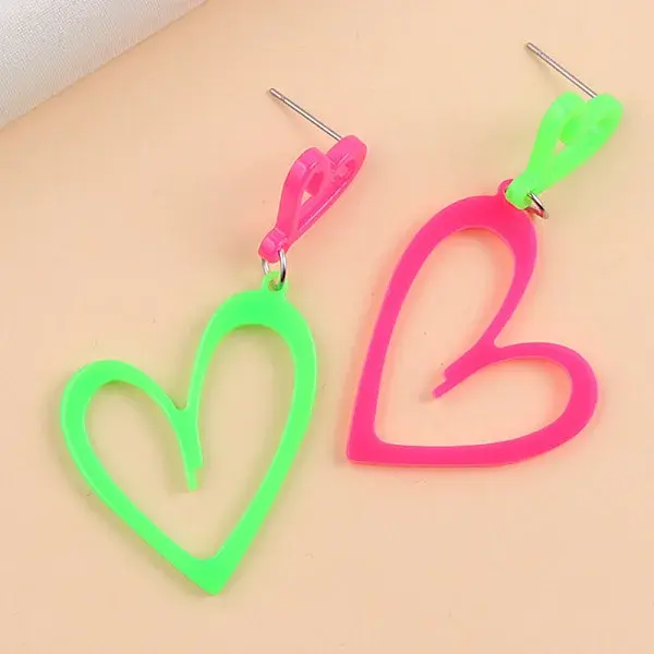 Fashionable Stainless Steel Acrylic Dangle Stud Earrings