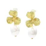 Rack Plating Flower Brass Stud Earrings