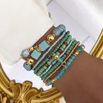 8Pcs 8 Styles Glass Seeded Beaded Stretch Bracelet Set