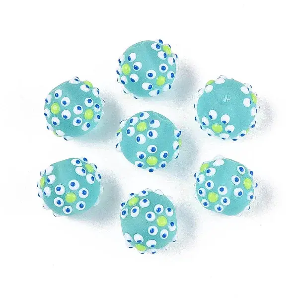 Frosted Transparent Glass Enamel Beads