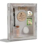 Rectangle Wooden Pet Memorial Shadow Boxes with Glass Visible Window Lid