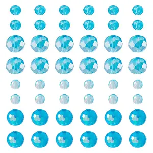 120Pcs 4 Styles Electroplate Glass Beads