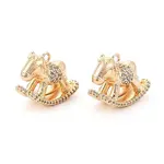 Brass Pave Clear Cubic Zirconia Pendants