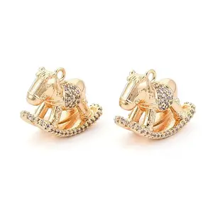 Brass Pave Clear Cubic Zirconia Pendants