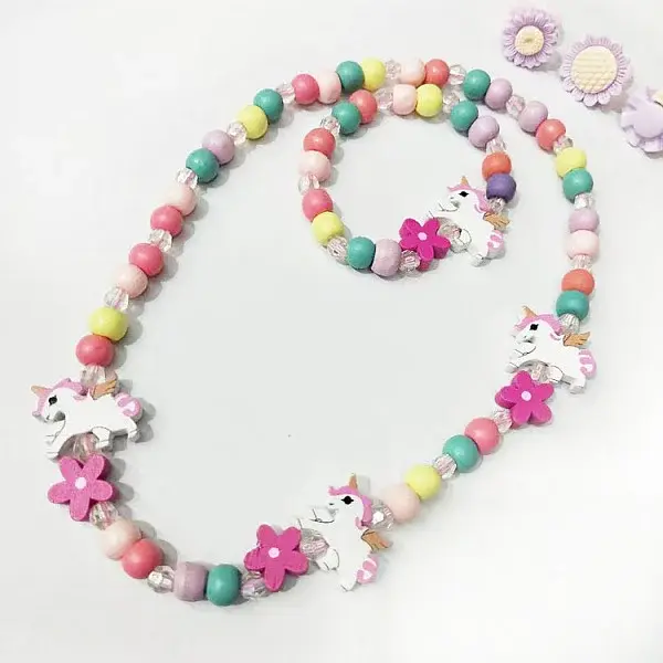 Plastic & Wood Beaded Necklaces & Beaded Bracelets Sets