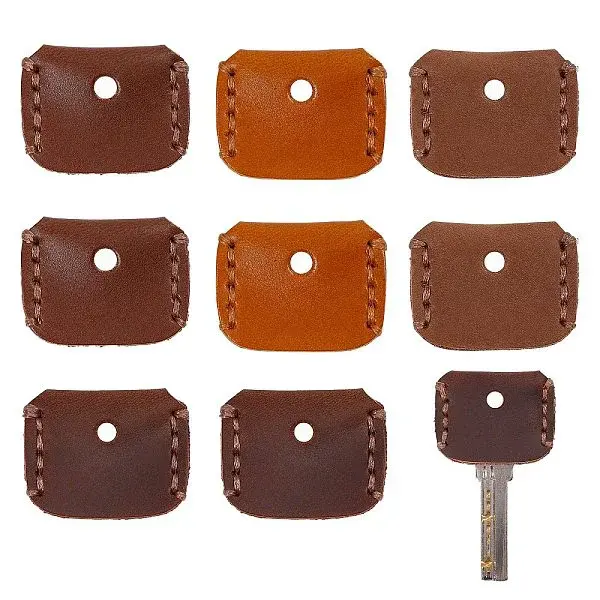 8Pcs 4 Colors Cowhide Key Sleeve