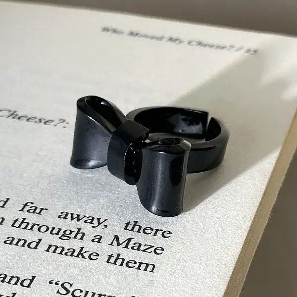 Bowknot Resin Open Cuff Rings for Women