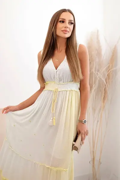 Kesi Włoski Dámské viskózové šaty s flitry mincovna