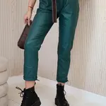 Kesi Włoski Voskované kalhoty s páskem zelený