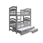 MASSENO VYSOKÁ Postel DUMBO 75x160 s úložným prostorem, Šedá