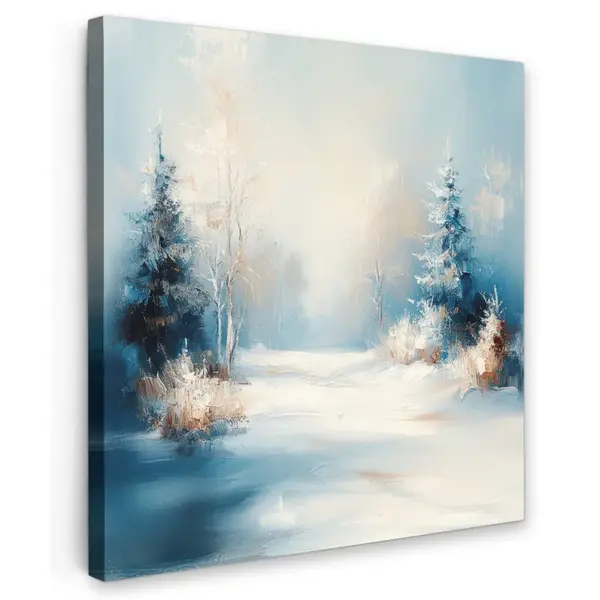 MuchoWow OBRAZ NA PLÁTNĚ Les – Zima – Příroda – Abstrakt – Sníh 50x50 cm