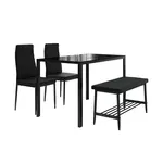 Vicco JÍDELNÍ SET Grand Černá 120 x 70 cm 4dílná sada