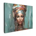 MuchoWow OBRAZ NA PLÁTNĚ Žena - Umění - Šperky - Portrét 80x60 cm