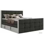 MKS POSTEL BOXSPRING ALNOR KING DUO 140/200 - Tmavě šedá Samet - Topper Visco - H3