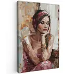 MuchoWow OBRAZ NA PLÁTNĚ Žena - vzhled malby - portrét - moderní 60x90 cm