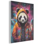 MuchoWow AKUSTICKÝ obraz Panda - Bunda - Graffiti - Oranžová 70x100 cm