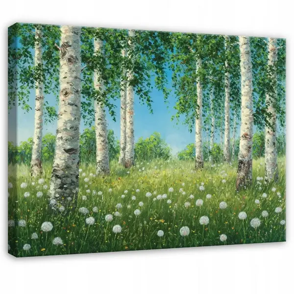 Wallarena OBRAZ na plátně Břízově zelený les 60x40 cm