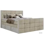 MKS POSTEL BOXSPRING ALNOR KING DUO 200/200 - Béžová Samet - Topper Visco - H3