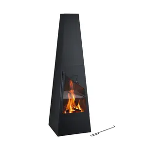Relaxdays KRB Černý ocelový zahradní s grilem 149 cm