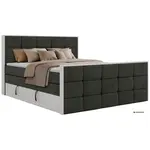 MKS POSTEL BOXSPRING ALVIT KING DUO 160/200 - Tmavě šedá Samet - Topper Visco - H4