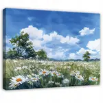 Wallarena PLÁTNO Květiny Louka Modrá 60x40 cm