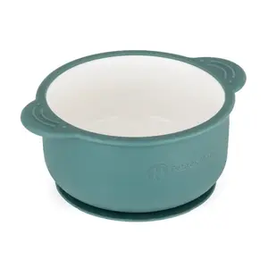 PETITE&MARS Miska keramická se silikonovým obalem Misty Green
