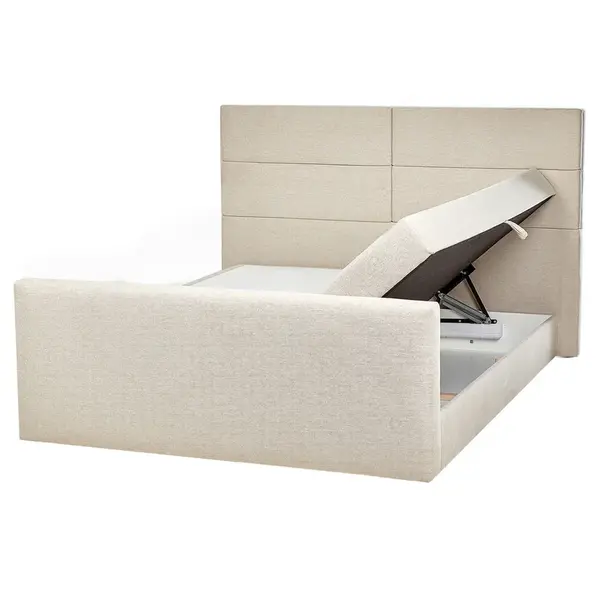 Beliani BOXSPRINGOVÁ POSTEL 160/200 cm Světlá Béžová Aristocrat