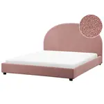 Beliani POSTEL s roštem 160/200 cm Pastelově růžová Vaucluse