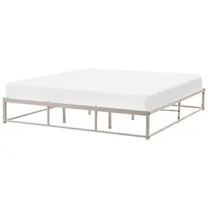 Beliani POSTEL bez čela 180/200 cm Železo Světle béžová Viry