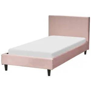 Beliani ČALOUNĚNÁ POSTEL 90/200 cm Růžová Fitou