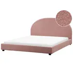 Beliani POSTEL s roštem 180/200 cm Pastelově růžová Vaucluse