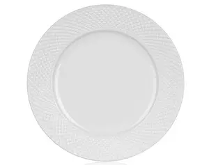 Mělký talíř Diamond Line, bílý s reliéfem
