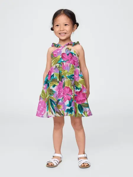 GAP Baby lněné šaty - Holky