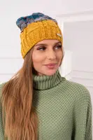 marka niezdefiniowana Fleecová čepice Dolores K303 mustard+black+sea
