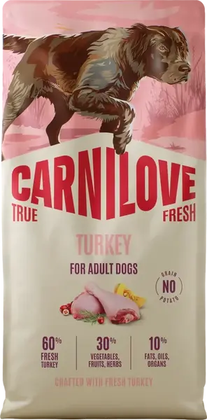 Granule CARNILOVE True Fresh pro dospělé psy krůta 12 kg