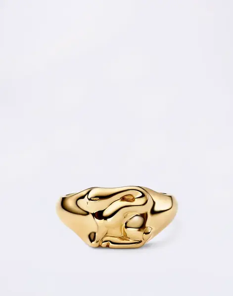 Maria Black Swan Mini Signet Ring Gold Gold 52