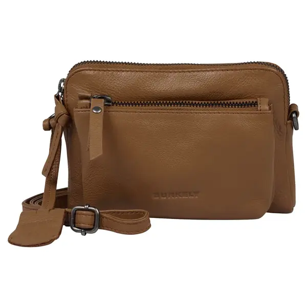 Malá dámská kožená crossbody kabelka Burkely Selma - koňak