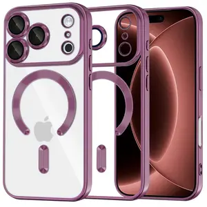 Techsuit Luxury Crystal MagSafe, iPhone 17 Pro Max / 18 Pro Max, vínový