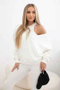 3dílný set mikina + top + legíny ecru