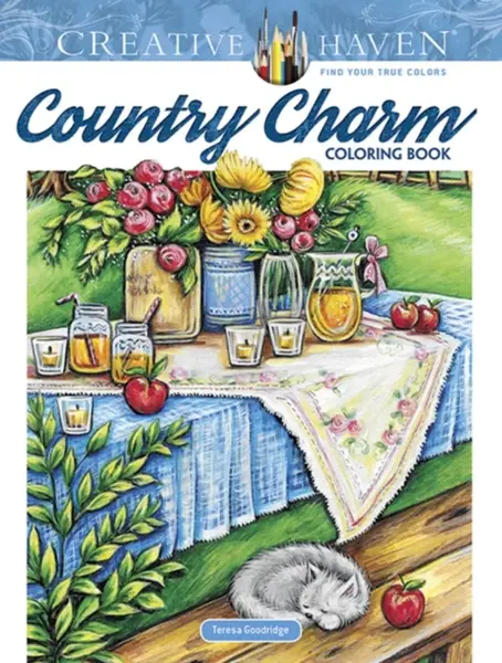 Creative Haven Country Charm Coloring Book - Teresa Goodridge