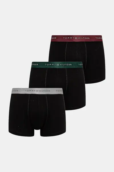 Boxerky Tommy Hilfiger 3-pack pánské, černá barva, UM0UM03411