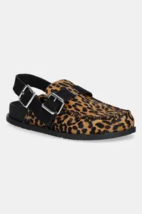 Kožené sandály Tommy Jeans TJW MULE LEOPARD
