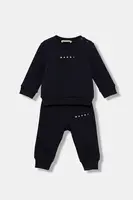 Bavlněná tepláková souprava pro miminka Marni MS1B-SET OVERALLS 2-pack tmavomodrá barva, M01607