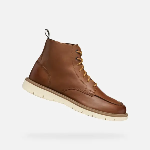 Brown Men's Ankle Boots Geox Pove - Mens