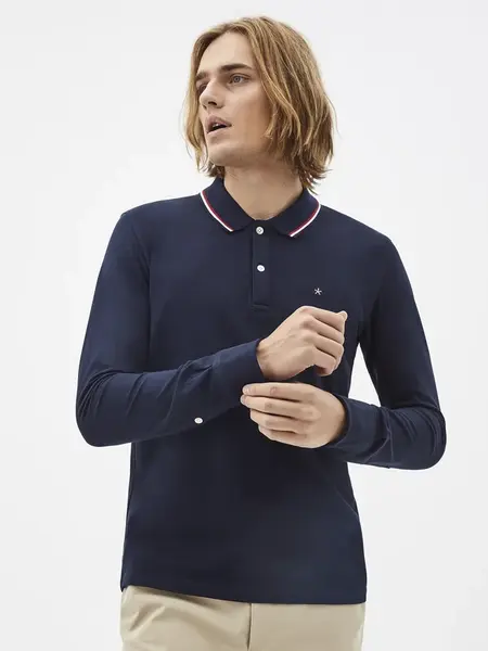 Pánské triko s dlouhým rukávem Celio Collar