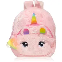 BrushArt KIDS Fluffy unicorn backpack Small detský batoh Pink (20 x 23 cm) 1 ks