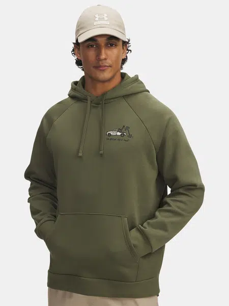 Pánská mikina Under Armour UA Rival Fleece HBR Logo HD-GRN - Pánské